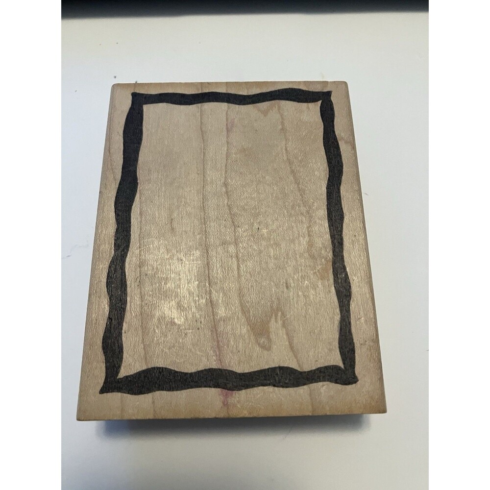 Impress Frame Rubber Stamp Wood Mount vintage 90s